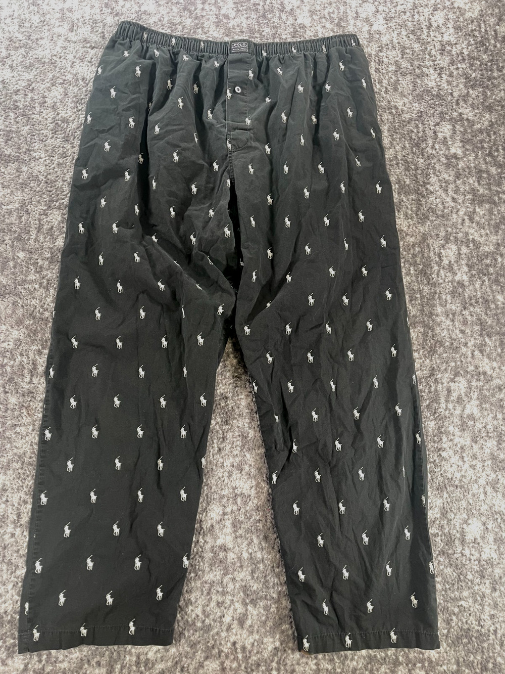Polo Ralph Lauren Mens XL Black All Over Pony Pajama Pants Loungewear